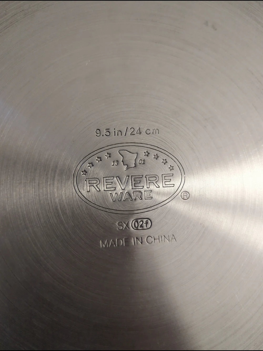Revere Ware │ SX 02f Frying Pan Skillet 9.5” Diameter High Grade Stainless Steel